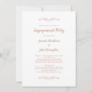 Invitation Élégant Fiançailles de mariage Rose Gold