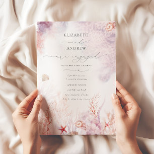 Invitation Élégant Fiançailles sous-marin nautique