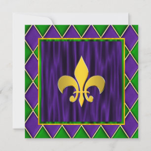 Invitation Élégant Fleur De Lis Mardi Gras Mariage