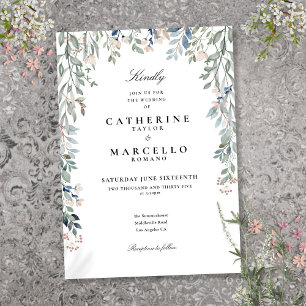 Invitation Elégant Fleur sauvage aquarelle Mariage floral