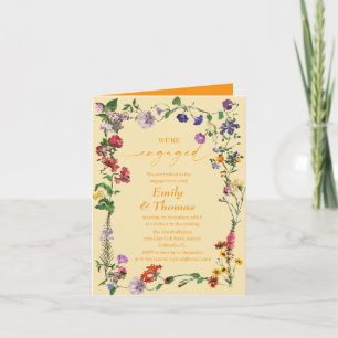 Invitation élégant fleur sauvage coloré fiançailles mariage