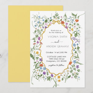 Invitation Élégant Fleur sauvage de printemps coloré Mariage