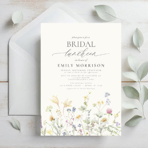 Invitation Élégant Fleur sauvage du déjeuner nuptial