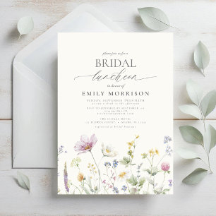 Invitation Élégant Fleur sauvage du déjeuner nuptial