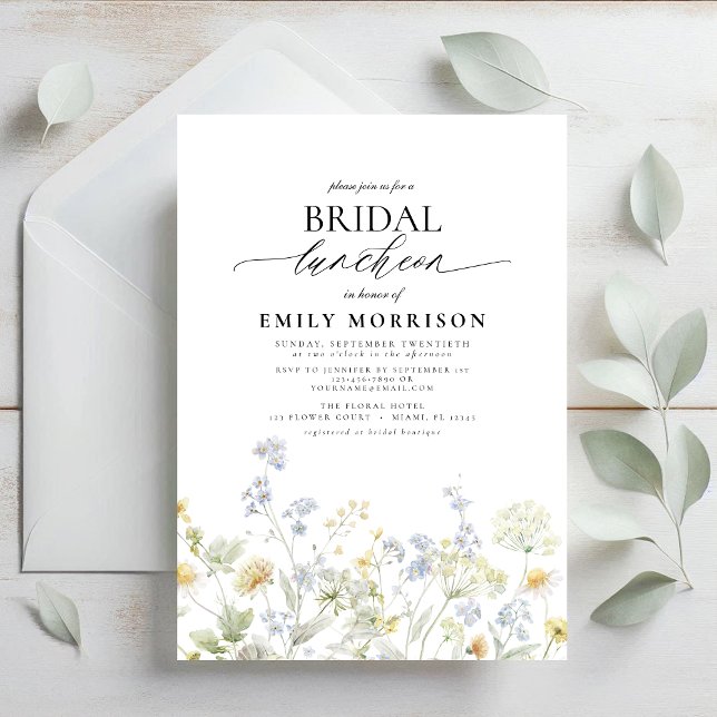 Invitation Élégant Fleur sauvage du déjeuner nuptial (Créateur téléchargé)