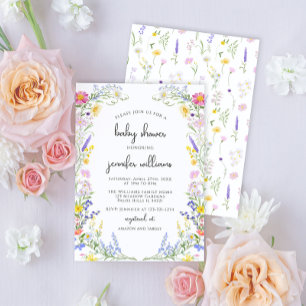 Invitation Elégant Fleur sauvage Fleur de prairie Baby Girl D