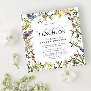 Invitation Élégant Fleur sauvage floral pour déjeuner nuptial