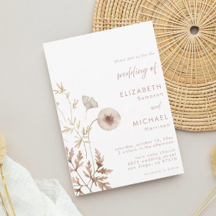 Invitation Élégant Fleur sauvage Mariage botanique