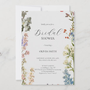 Invitation Elégant Fleur sauvage rose Rustic Boho Fête des ma