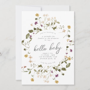 Invitation Élégant Fleur sauvage séché Pampas Baby shower Flo