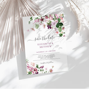 Invitation Élégant Fleur sauvage violet Mariage