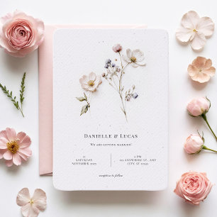 Invitation Elégant Fleurs Chic arrondi Mariage de style de co
