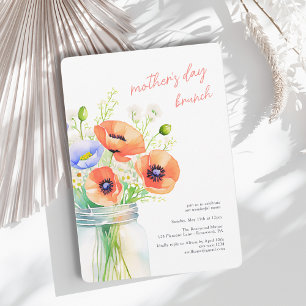Invitation Élégant Fleurs Sauvages Aquarelle Déjeuner de la F