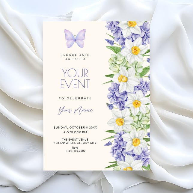 Invitation Élégant floral (Créateur téléchargé)