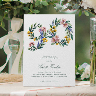 Invitation Élégant floral 90' Botanique 90e anniversaire