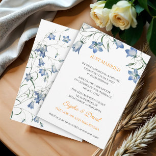 Invitation Élégant Floral Bellflower Juste Marié Mariage