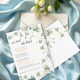 Invitation Élégant floral Bellflower Nous avons lié le noeud