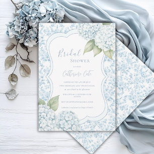 Invitation Élégant floral bleu Hortensia bleu Shower de maria