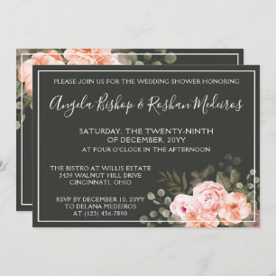 Invitation Élégant Floral Blush Wedding shower Botanique Rose