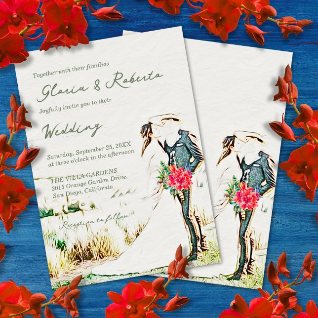Invitation Élégant Floral Charro Mariage mexicain (Créateur téléchargé)