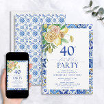 Invitation Élégant Floral de citron méditerranéen 40e anniver<br><div class="desc">Fêtez votre 40e année en style! Que vous planifiez une grande fête ou quelque chose de plus intimiste, cette Elégante invitation florale de citron méditerranéen 40e anniversaire vous donnera le ton pour votre journée spéciale. Ce design accrocheur présente un ensemble de floraux de citron jaune éclatant à l'aquarelle avec des...</div>