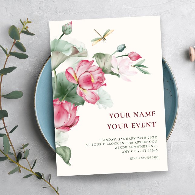 Invitation Élégant floral en fleurs (Créateur téléchargé)