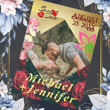 Élégant Floral Enregistrer la date Personnalisé Ph