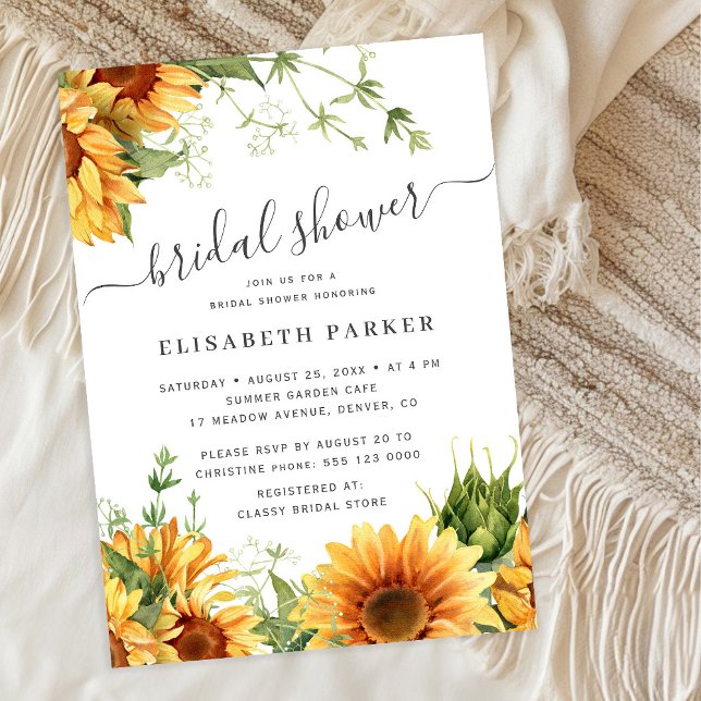 Invitation Elegant floral garden white bridal shower (Créateur téléchargé)