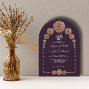 Invitation Élégant Floral Motif  Arch Mariage
