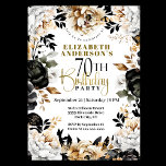Invitation Elégant Floral noir et or 70e anniversaire<br><div class="desc">Elégante Florale Noir et Or 70e Anniversaire Invitation Pour Femmes. Il Est Facile De Changer L'Exemple De Texte En Vous Propre En Cliquant Sur Personnaliser. Cliquez Sur Personnaliser/Modifier Avec L'Outil De Conception Pour Modifier Le Type De Police, La Couleur De Police, La Taille De Police Ou Pour Ajouter/Supprimer/Modifier Le Texte...</div>