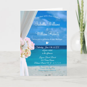 Invitation Elégant Floral Ocean Beach Mariage été