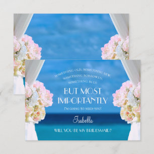 Invitation Élégant floral océan plage demoiselle d'honneur
