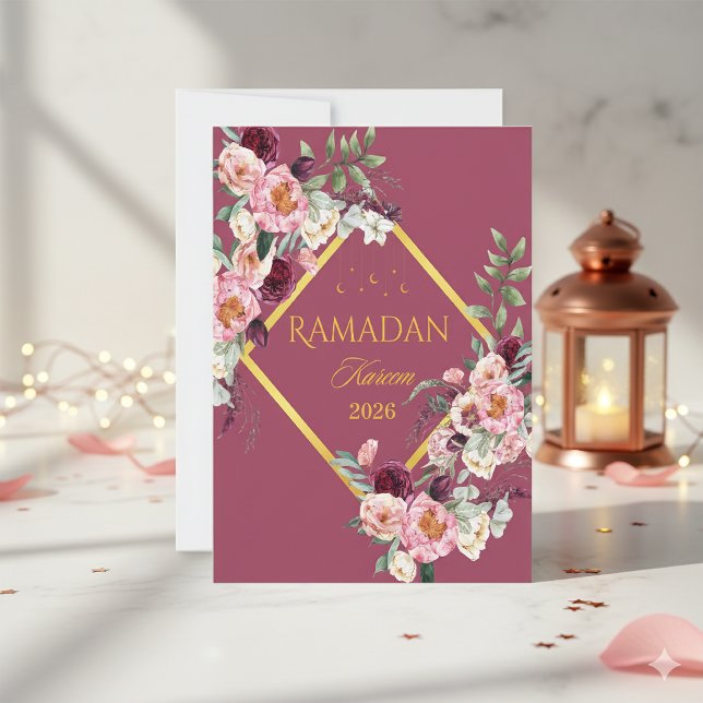 Invitation Elegant Floral Ramadan Kareem Greeting Card  (Créateur téléchargé)