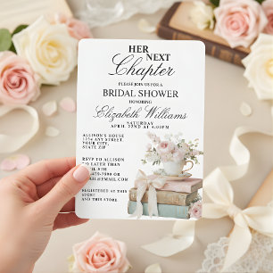 Invitation Élégant Floral Sa Prochaine Fête des mariées Chapi