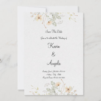 Invitation Élégant Floral Save The Date Mariage