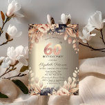Invitation Élégant Floral, String Lights 60e anniversaire<br><div class="desc">Une invitation moderne,  chic et glamour avec d'élégantes lampes à cordes et des fleurs.</div>