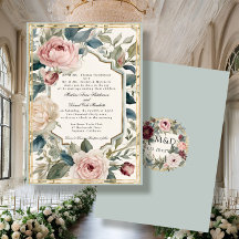 Élégant Floral Vintage Français Gold Classic Maria