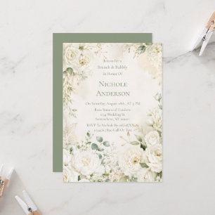 Invitation Élégant Floralaux d'Ivoire pour Brunch et Bulles