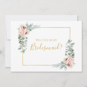 Invitation Élégant flou   Fiche de proposition de Bridesmaid