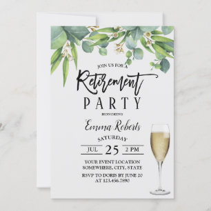 Invitation Élégant Foliage Botanique Parti de retraite