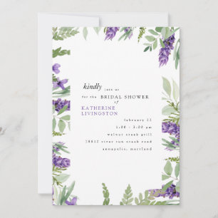 Invitation Elégant Foliage & Lavender Fête des mariées Invita
