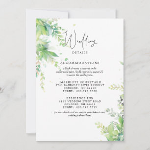 Invitation Elegant Foliage Mariage 2 Hôtels Détails