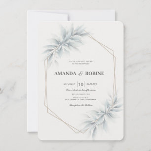 Invitation Élégant Foliage Mariage moderne