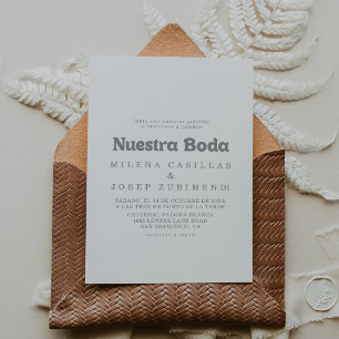 Invitation Élégant Formel Minimal Nuestra Boda Mariage