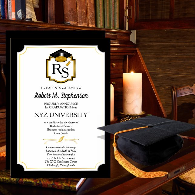 Invitation Élégant Formel Université | Remise des diplômes (Créateur téléchargé)