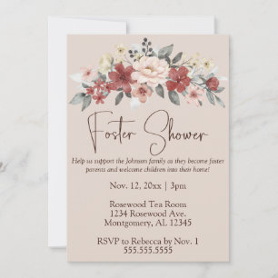 Invitation Elégant Foster Care Floral Baby/Douche pour enfant