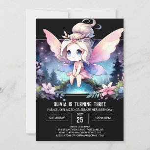 Invitation Elégant Fun Fairy Anniversaire