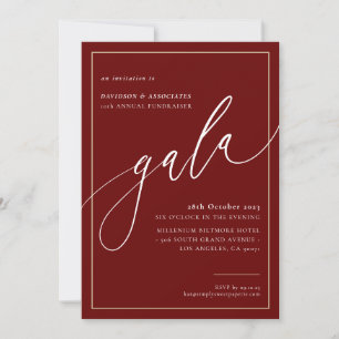 Invitation ELEGANT GALA calligraphie chic marron formel