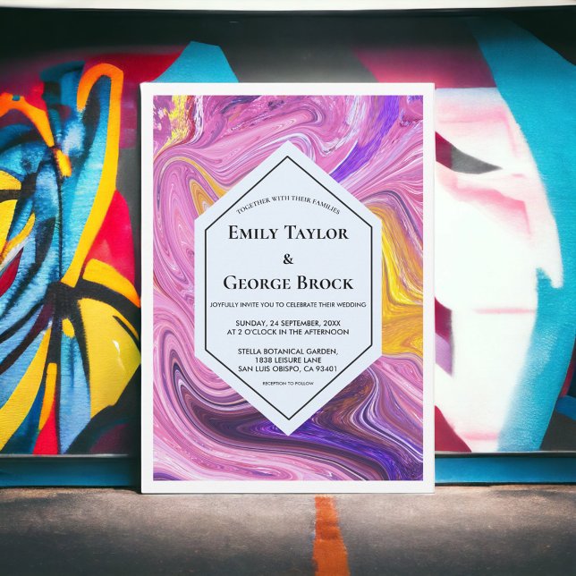 Invitation Elégant Galaxie Artistique Abstrait Mariage Art (Créateur téléchargé)