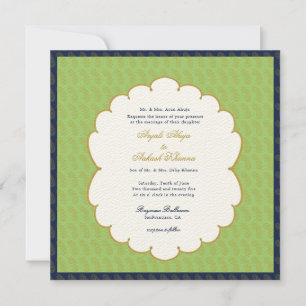 Invitation Elegant Ganesh or et mariage indien vert